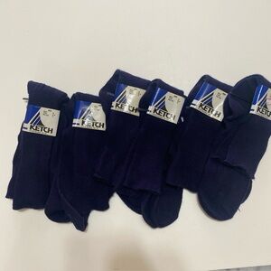 Vintage lot of 6 pair of Mens Ketch navy blue dress Socks